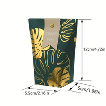 Charger l'image dans la galerie, Boite vert et or motif feuillage - La Rayonnantes
